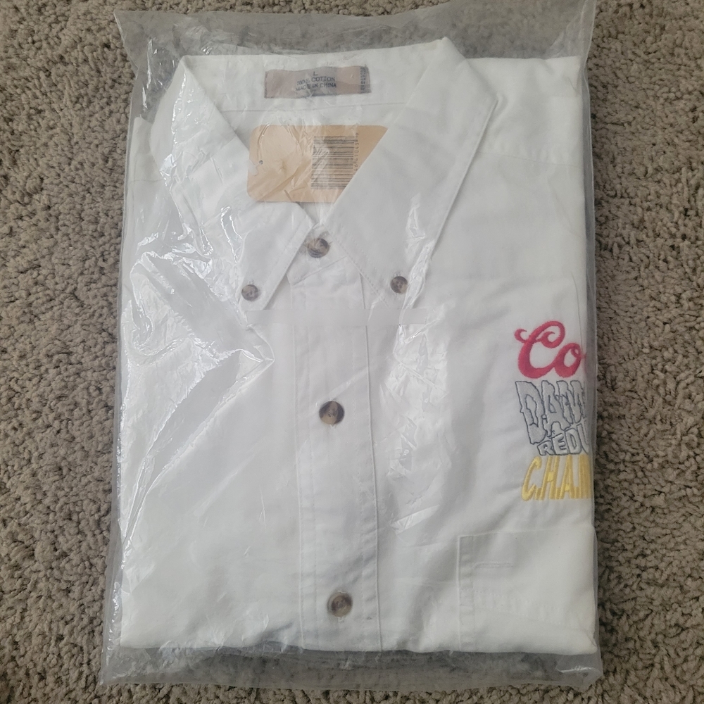 Coors Employee reward button down long sleeve shirt size L new in pkg
